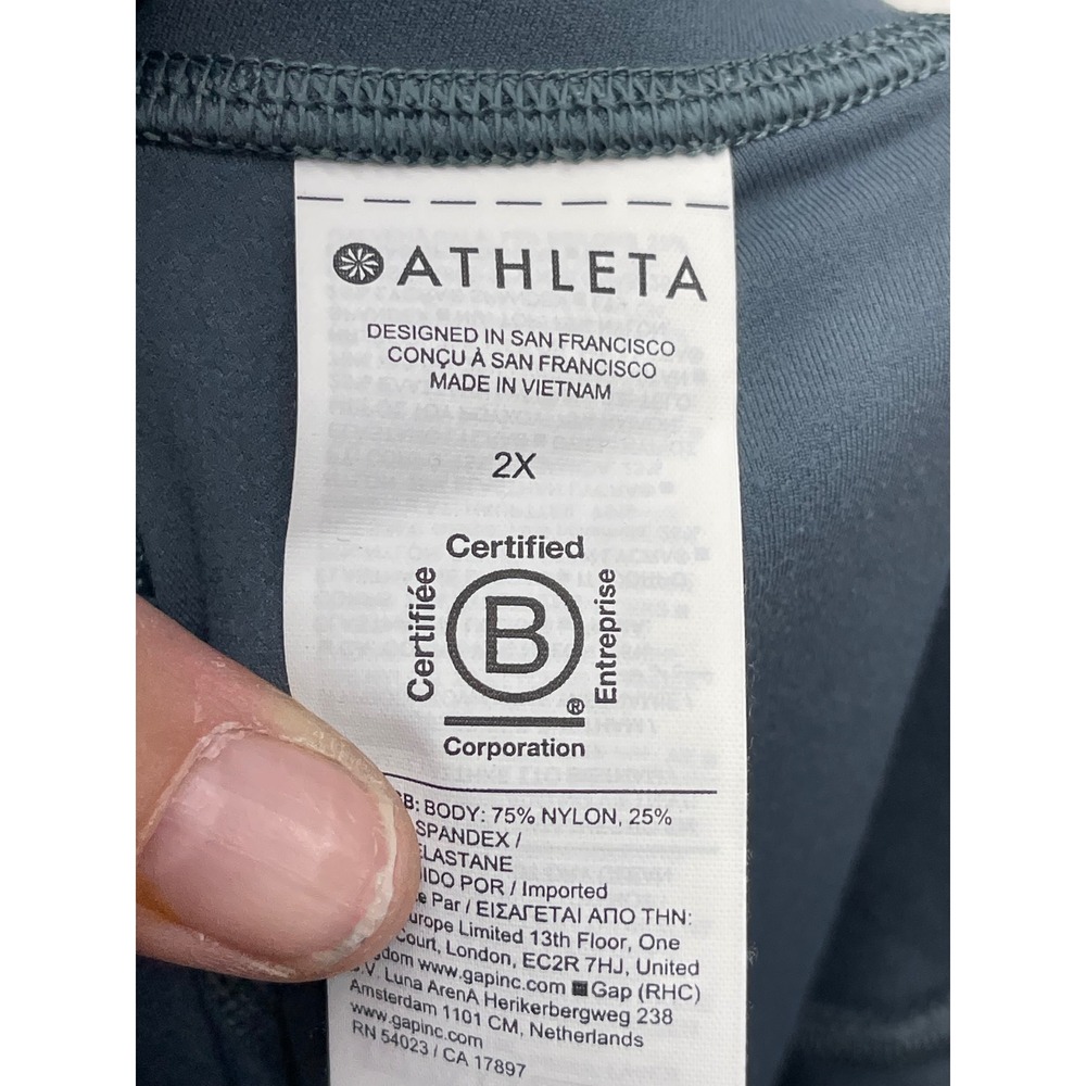 Athleta Salutation Stash 7/8 Leggings Slate Blue High Rise Yoga Pants Womens 2X - Picture 3 of 4